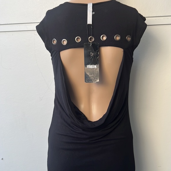 Black drape back grommets dress sizeSP - Picture 4 of 6